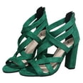 thumbnail image 2 of Akiihool Womens Heels Dressy Womens Sandals Open Toe Strappy Sandals Fashion Wedding Party Evening Dance Ankle Strap Dress Pump Sandals Shoes (Green,10), 2 of 5
