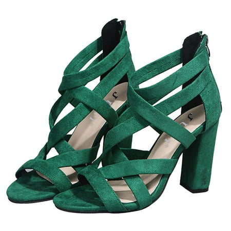 Mepaouo Strappy Platform Dress Shoes High Heel Peep Toe Heels Shoes Suede Pumps Sandals