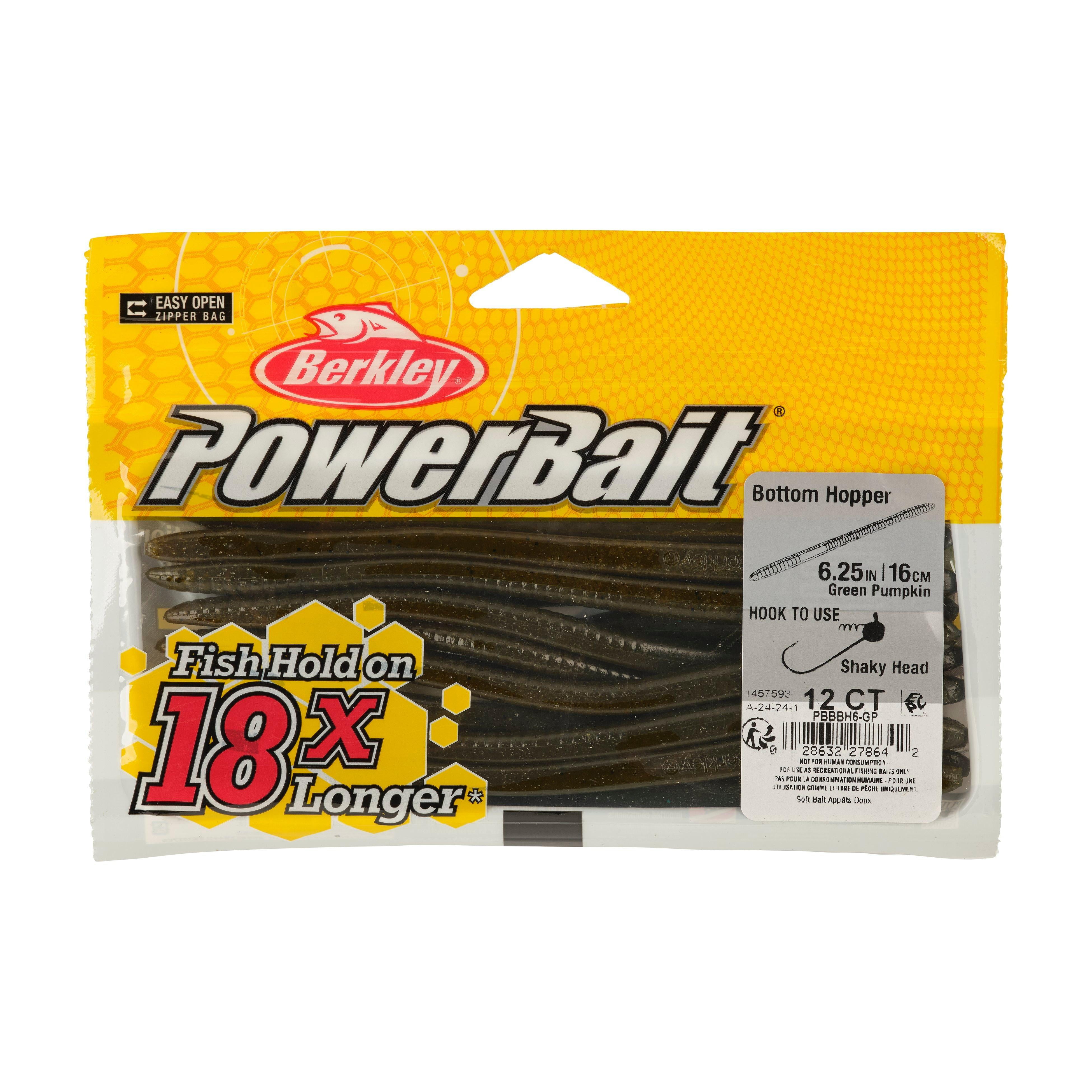 Berkley PowerBait® Bottom Hopper Fishing Bait, Green Pumpkin, 6 1/4in