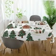 thumbnail image 3 of Yayeee Tablecloths 60" x 90" Rectangle Wrinkle Resistant Party Table Cover, Brown Christmas House, 3 of 8