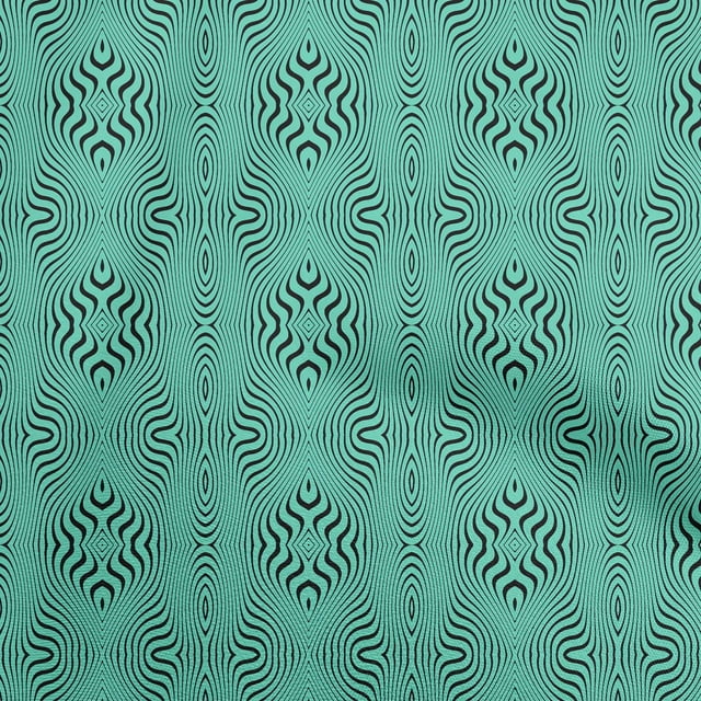 oneOone Viscose Jersey Turquoise Green Fabric Moire Sewing Craft Projects Fabric Prints By Yard 60 Inch Wide