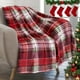 thumbnail image 1 of Manta de peluche para mantas de Navidad | Manta de forro polar cálida y suave roja 51"x39" | Decoración acogedora para sofá cama todo año | Poliéster ligero, lavable a máquina, acento para casas, 1 of 9