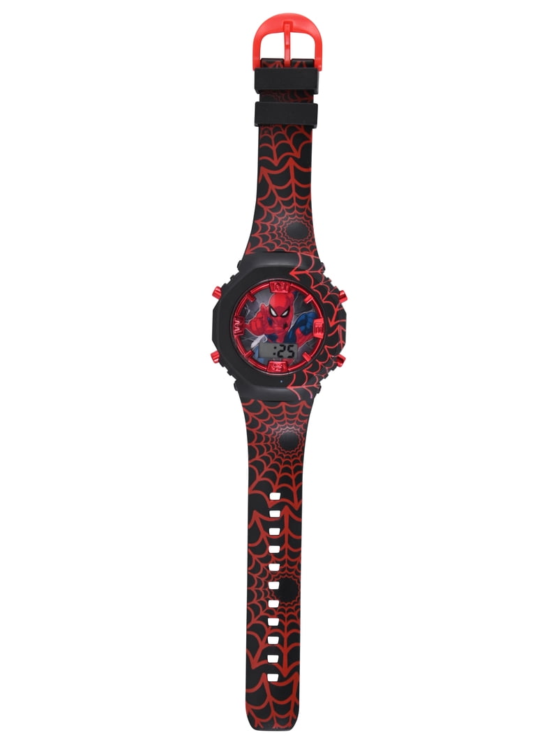 Marvel Spider-Man Unisex Child 2pc Red and Black Watch and