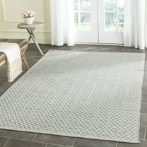 SAFAVIEH Montauk Corrine Geometric Cotton Area Rug, Ivory/Grey, 2'3" x 3'9"