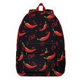 thumbnail image 1 of Sac à Dos Scolaire à Imprimé Piment, Sac de Jour Décontracté à Motif de Légumes Rouges Épicés avec Mignonne Illustration de Dessin Animé de Piment Fort pour les Amateurs de Cuisine et les Étudiants, 1 of 4