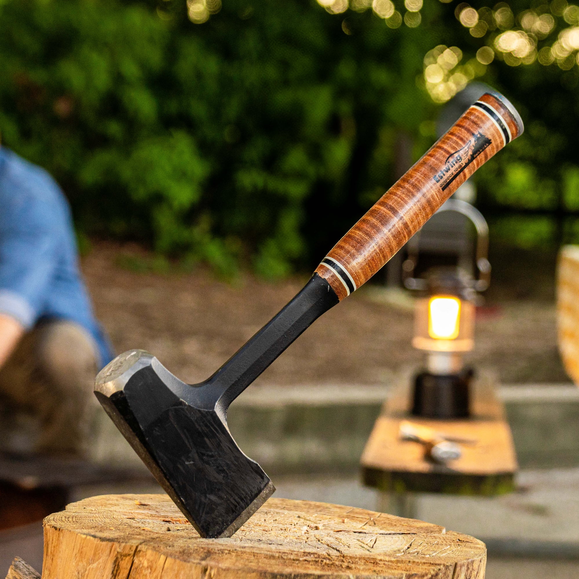 ESTWING Special Edition Fireside Friend Axe - Leather 14" Wood Splitting Maul with Forged Steel Construction & Genuine Leather Grip - EFF4SE