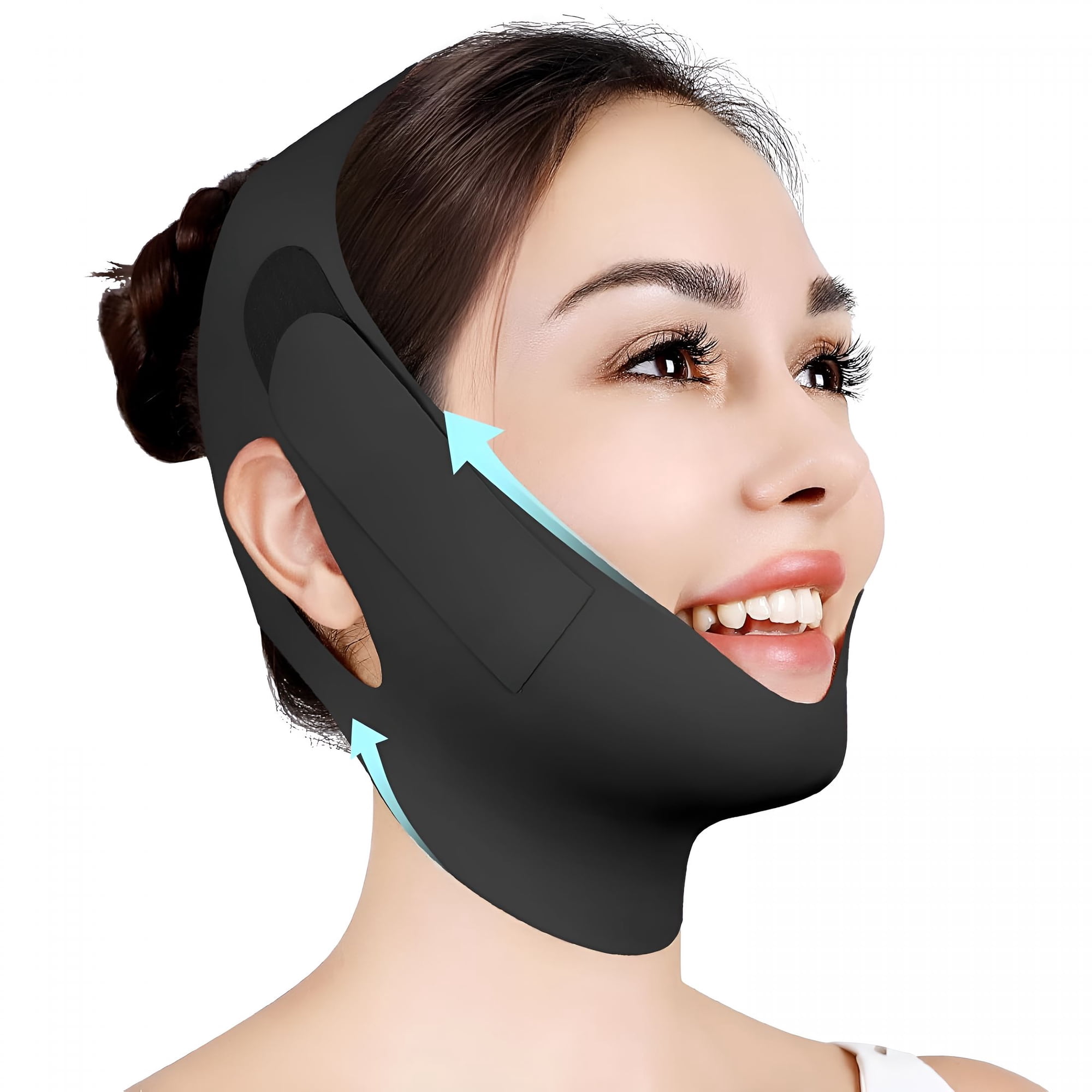 XIRQI Chin Strap for Sleeping,Adjustable Chin Strap,Jaw Strap,Jawline Shaper,V Line Lifting Mask,Black,M