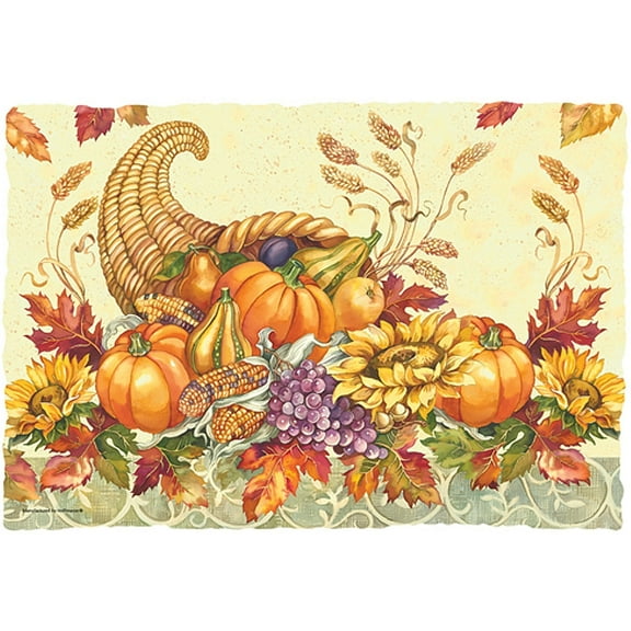 Autumn / Thanksgiving Disposable Paper Placemats - 9.75in. x 14in. - 25 Pack (311119)