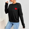 thumbnail image 5 of Zylanna Women's Pullover Sweaters, Crew Neck Fashionable Solid Color Long Sleeve Loose Tops for Women Black, 5 of 5