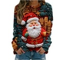 thumbnail image 2 of Herrnalise Womens Tops Fashion Pullover Round-Neck Long Sleeve Christmas Printed Blouses Sweatshirt Tops Gifts for Women, 2 of 5