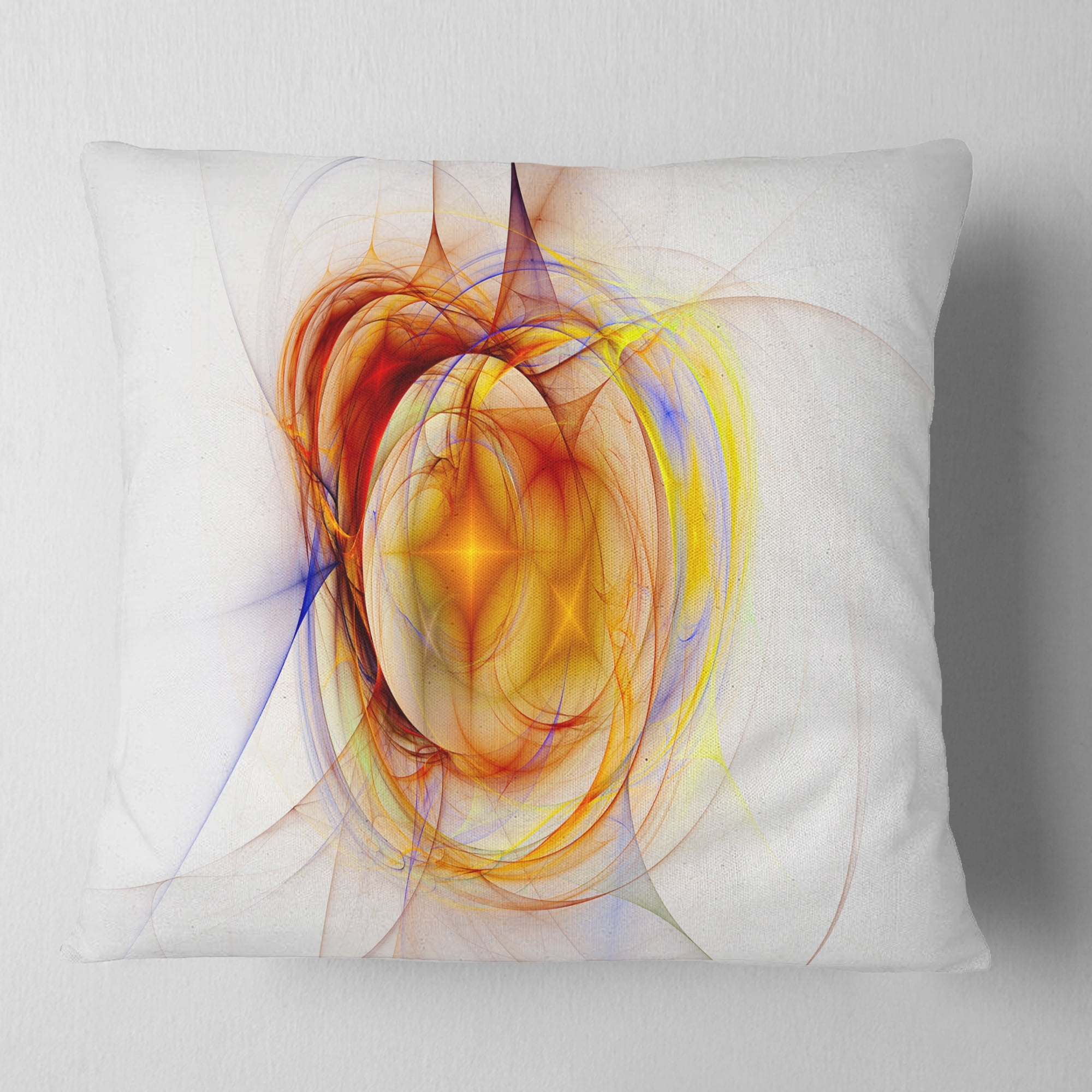 Designart Supernova Explosion in White - Abstract Throw Pillow - 16x16