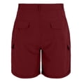 thumbnail image 2 of Cargo Shorts for Women, Casual Trendy Hiking Outfits Loose Fit Wide Leg Shorts Stretch Athletic Shorts Hiking Shorts Multi Pockets Relaxed Fit Quick Dry, Wine S, 2 of 6