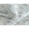 thumbnail image 3 of Ambesonne Geometric Quilted Bedspread Set 3 Pcs, Art of Stripes Triangles, Twin, Brown Pale Blue White, 3 of 4
