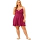 thumbnail image 4 of Camisón de encaje de talgrande pamujer, camisón de satén, lencerSexy, vestido con cuello en V, rode dormir, camisón borgoXL, 4 of 6