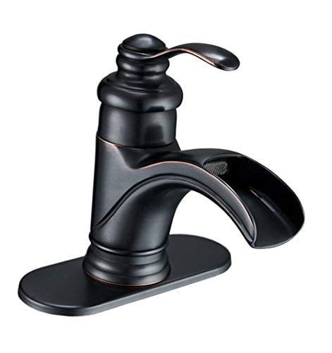 Oil Rubbed Bronze Black Bathroom Sink Basin Mixer Faucet Waterfall Tap One Hole 