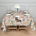 thumbnail image 3 of Dachshund and Flower Square Tablecloth,Waterproof Square Table Cover,Wipeable Spillproof Washable Table Cover for Home Kitchen Party Decor 42"X42"(107x107cm), 3 of 6