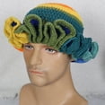 thumbnail image 4 of Handmade Knit Bucket Hat for Woman Weaving Ruffled Brim Bucket Hat Adult Teens Winter Cycling Fisherman Hat, 4 of 8