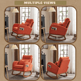 thumbnail image 4 of UBesGoo Rocking Accent Chair Armchair Reading Chair, Comfy Single Sofa Rocker with Sturdy Wooden Frame for Living Room Bedroom Orange, 4 of 8