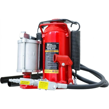 BIG RED 20 Ton Pneumatic Air Hydraulic Car Bottle Jack with Aluminum Alloy Pump,Red,WQ26