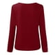 thumbnail image 5 of Moda mujer casual suelto pulóver botón de manga larga cuello redondo camisetas tops Pompotops  gfhjh16024, 5 of 8