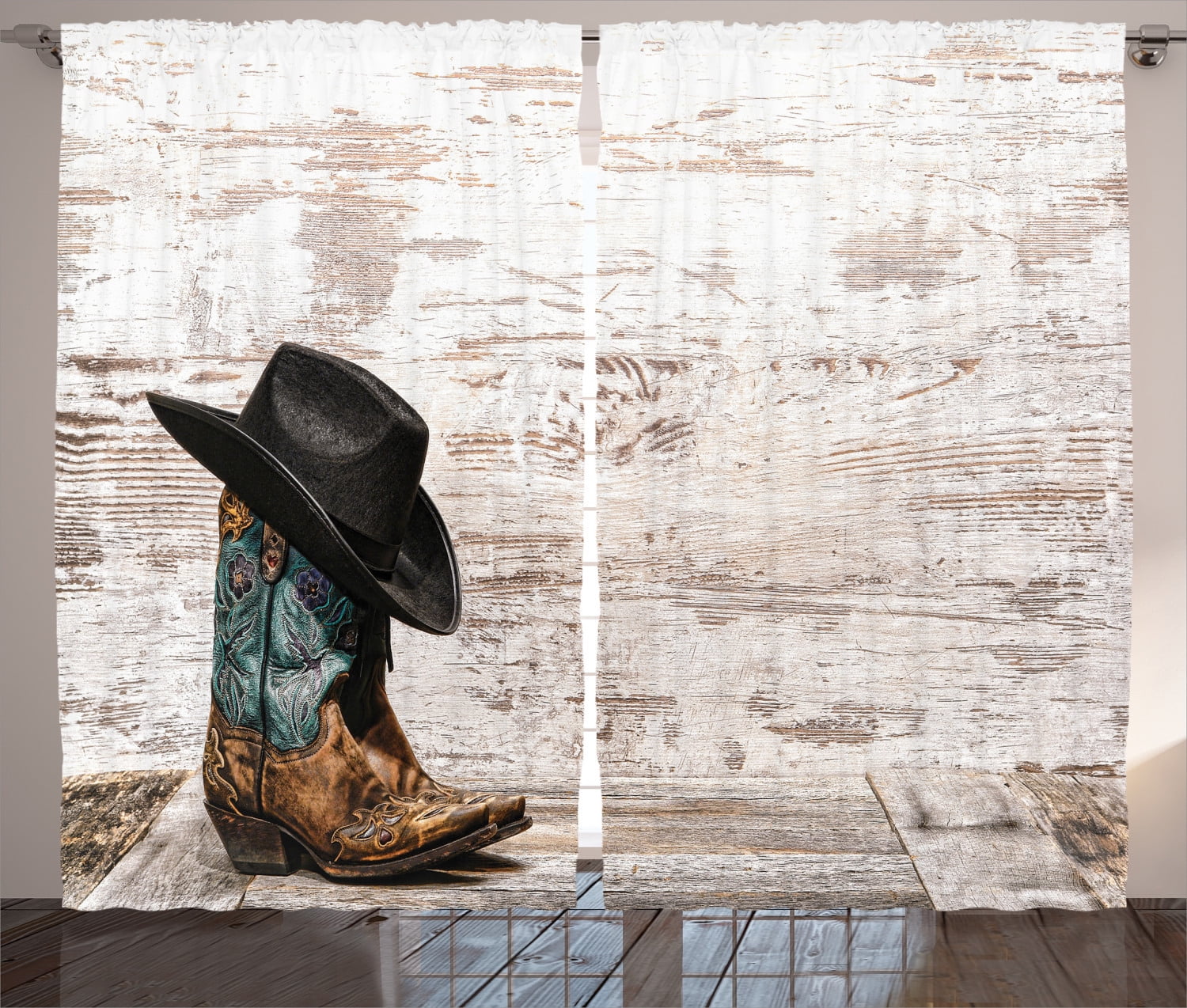 Cowboy Western Rug 37"x52"  Ranch West Hat Saddle Carpet Boots Theme Hat Fence 