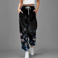 thumbnail image 2 of Youmylove Women Pants Fashion Trousers Floral Printed Leggings Sports Casual Sweatpants Trousers Workout Running Joggers Streetwear, 2 of 4