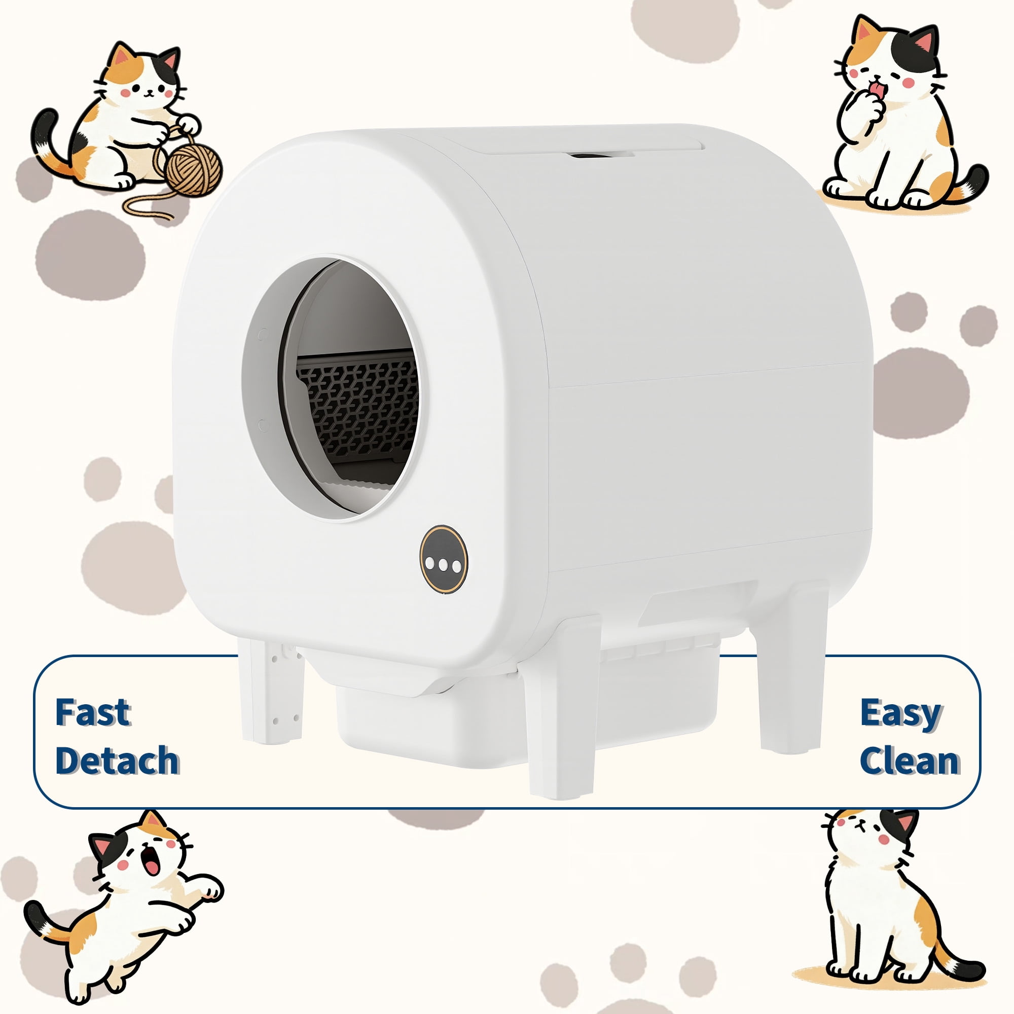 Automatic Self-Cleaning Cat Litter Box – 68L Large Capacity Robot – Multi-Cat Odor Control, Dual Safety Sensors – App & WiFi – PT108W