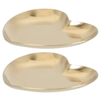 AURARMLET 2Pcs Stainless Steel Heart Shaped Storage Trays Golden Fruit Serving Plates Reusable and Easy to Clean