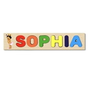 Wooden Name Puzzle Personalized Puzzle Choose Up to 12 Letters. Black Baby Princess Theme