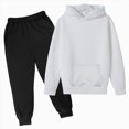 thumbnail image 2 of Zuwimk Boys And Girls 2-Piece Hoodie Jogger Set, Athletic Outfits Elastic Waistband, Big Boy Girls Toddler Activewear(T078-White), 2 of 4