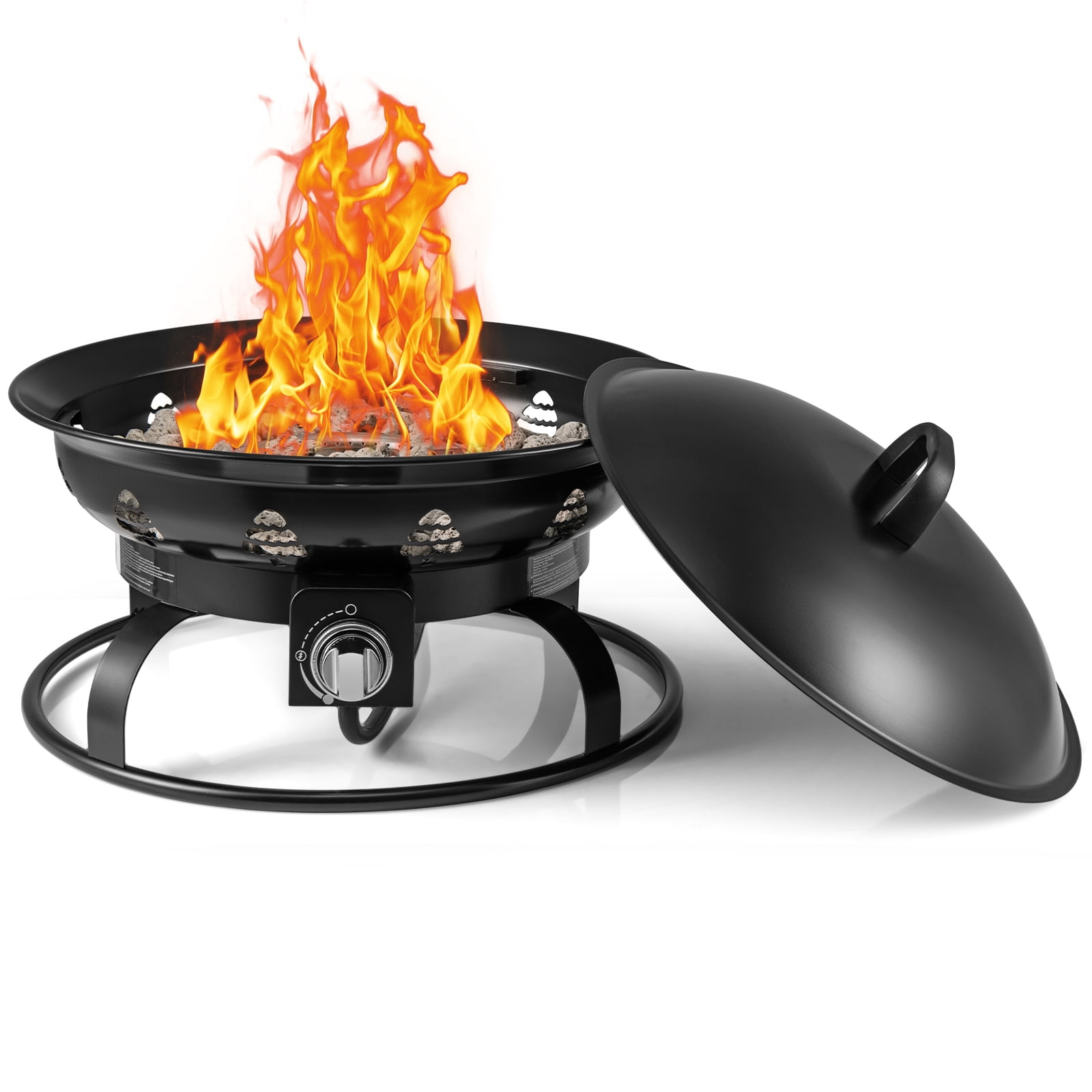 Gymax 21 Inch Diameter Propane Gas Fire Pit Patio Portable Fire