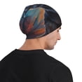 thumbnail image 5 of Naloa Moonlit Night Sky Wolf Soft Beanie Hat, Knit Beanie Daily Beanie in Fine Knit for Women Men Winter Travel, Outdoor, 5 of 7