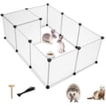 thumbnail image 6 of Mother's Day Sales - Pet Playpen, Small Animal Cage Indoor Portable Metal Wire Yard Fence for Small Animals, Guinea Pigs, Rabbits Kennel Crate Fence Tent, White, 14 X 14 Inch, 6 of 7