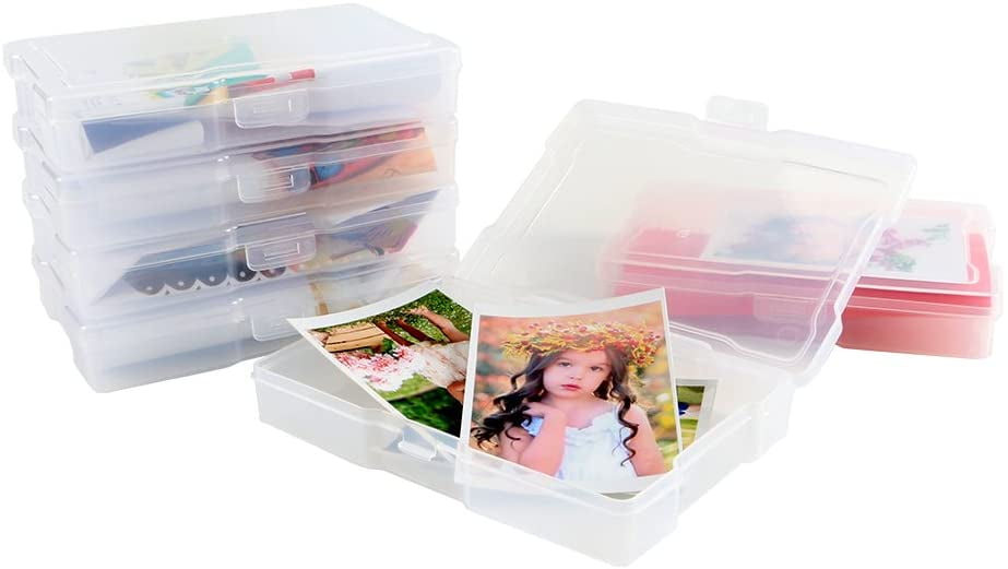 Transparent 4 X 6 Photo Storage Boxes - 16 Inner Photo Organizer Cases  Photo Keeper Picture Storage Containers Box for Photos 