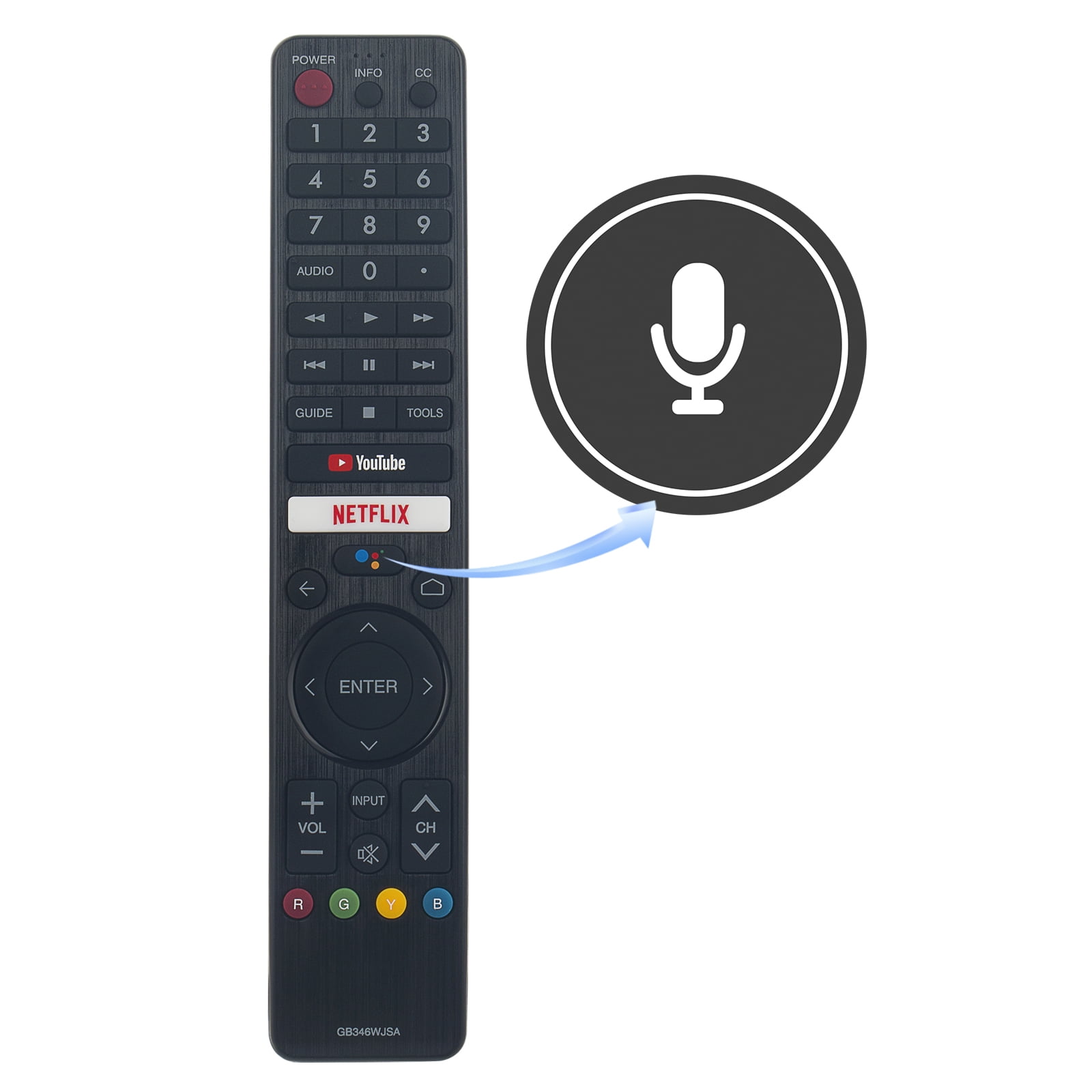 GB346WJSA Voice Remote Control For Sharp Netflix TV RRMCGB346WJSA 4T