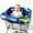 Dinosaurs, variant on Pozico 2-in-1 Infant Shopping Cart Cover and High Chair Liner, Blue Dinosaur Pattern, Padded with Storage Pocket