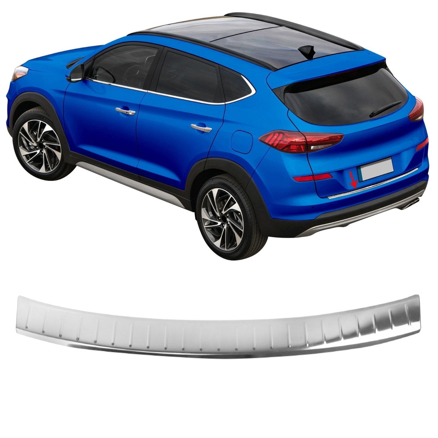 Chrome Rear Bumper Guard Trunk Sill Protector Steel For Hyundai Tucson 20192021