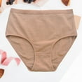 thumbnail image 2 of Clothing Cqxid525 Women's Cotton Underwear High Waisted Cotton Underwear for Women Large Size Breathable Cotton Briefs for Women Pants Soft Briefs Brown, 2 of 4