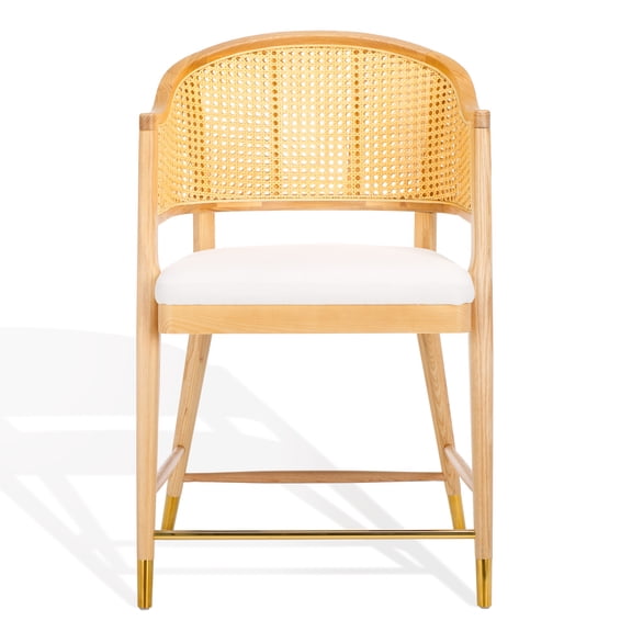 SAFAVIEH Couture Rogue Square Mid Back Counter Stool, Natural