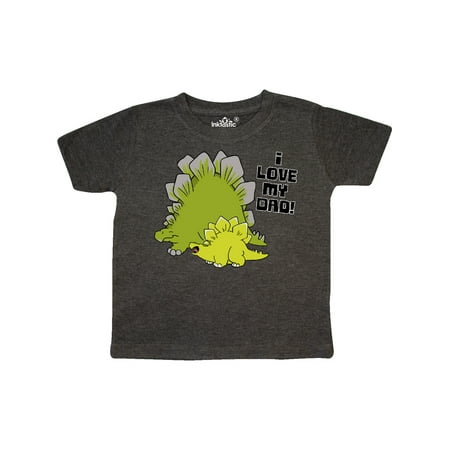 

Inktastic I Love My Dad with Baby and Daddy Stegosauruses Gift Toddler Boy or Toddler Girl T-Shirt