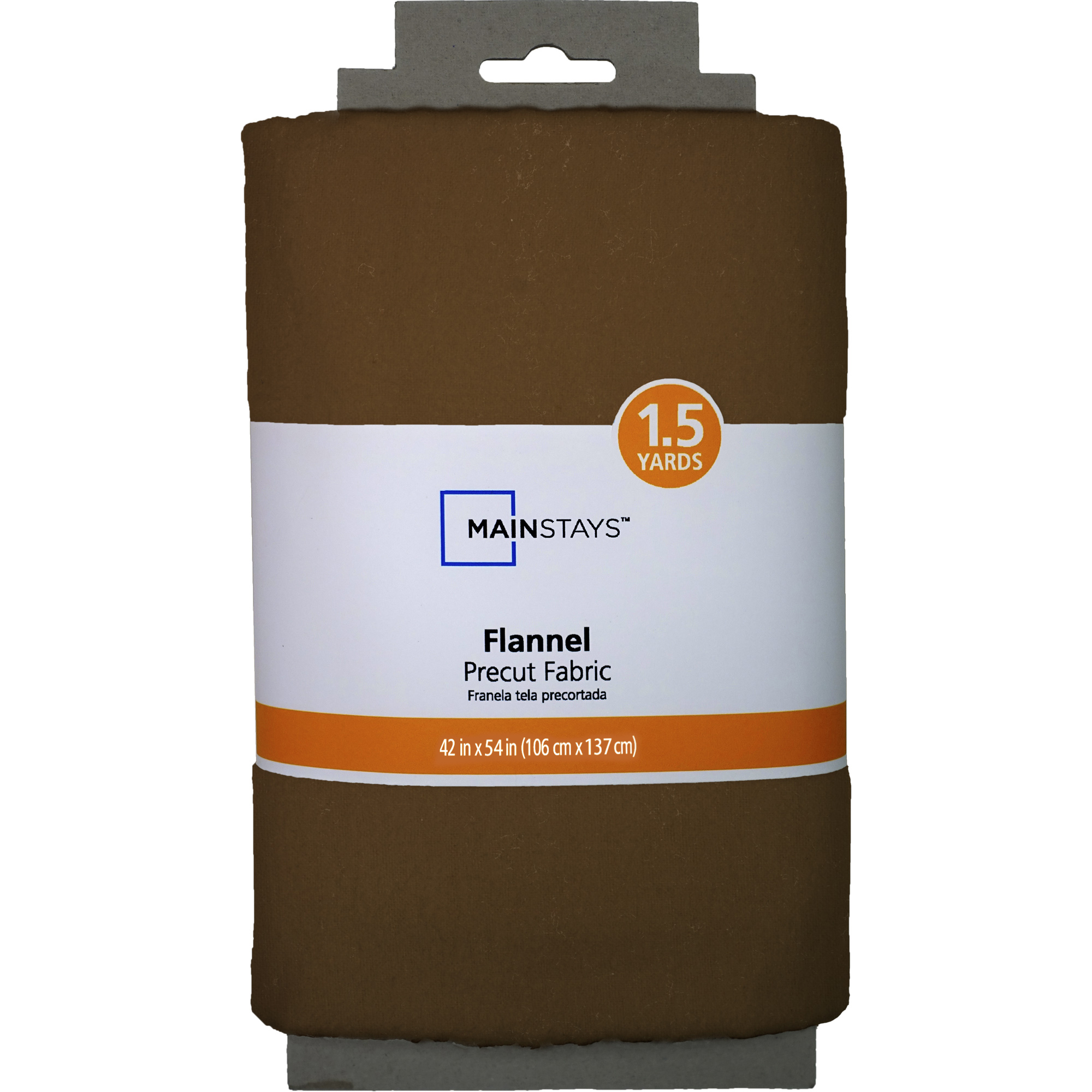 (2 pack) Mainstays 1.5 Yards 100% Cotton Light-weight Flannel Solid, Brown, 42" Wide for Crafts
