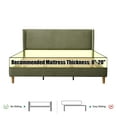 thumbnail image 5 of Zanmintaobo King Corduroy Platform Bed Frame with 42.5" Upholstered Wingback Headboard, Metal & Wood Slats,No Box Spring Needed, Turtle Green, 5 of 8