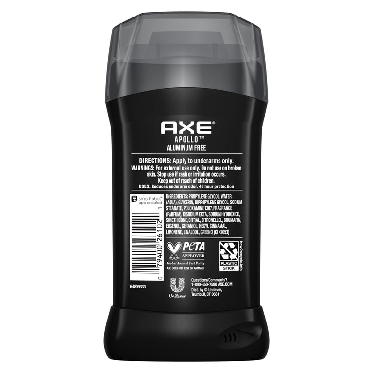 Axe, Deodorant Stick, 3 Oz Pack of 4, Long Lasting Odor Protection