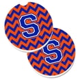 thumbnail image 1 of Lettre S Chevron Orange & Bleu Ensemble de 2 Porte-Gobelet Coaster de Voiture, 1 of 1