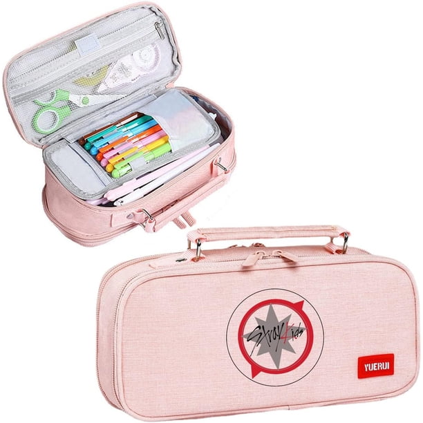 Estuche para lápices grande YX&ST Stray Kids Merch, bolsa de papelería con capacidad para guardar lápices