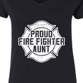thumbnail image 4 of Inktastic Proud Firefighter Aunt Wht Women's V-Neck T-Shirt, 4 of 5