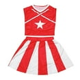 thumbnail image 4 of SJLDQY Carnival Women Cheerleader Dress Up Fashion Striped Tops Skirts Outfits Party Stage Performance Clothes Set, 4 of 4