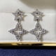 thumbnail image 4 of Fiudx Pendientes de Estrella de Circonita, Joyería Geométrica con Destellos, Tachuelas de Cobre Brillante, Regalo de Cumpleaños o Boda, Estilo Cotidiano, Accesorio de Moda para Mujer., 4 of 6