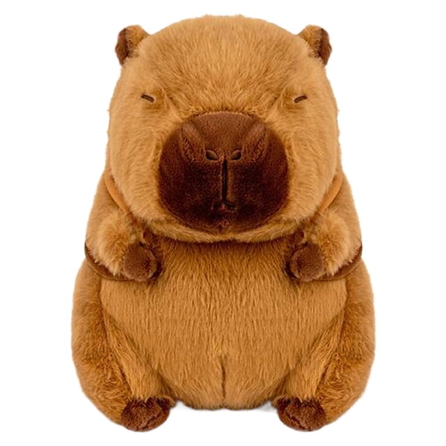 Capibara, Animal relleno, juguete de peluche, juguete suave, decoración de habitación de dibujos animados coleccionable, juguete para dormir, regalos con Bolsa para Hamburguesas 23cm