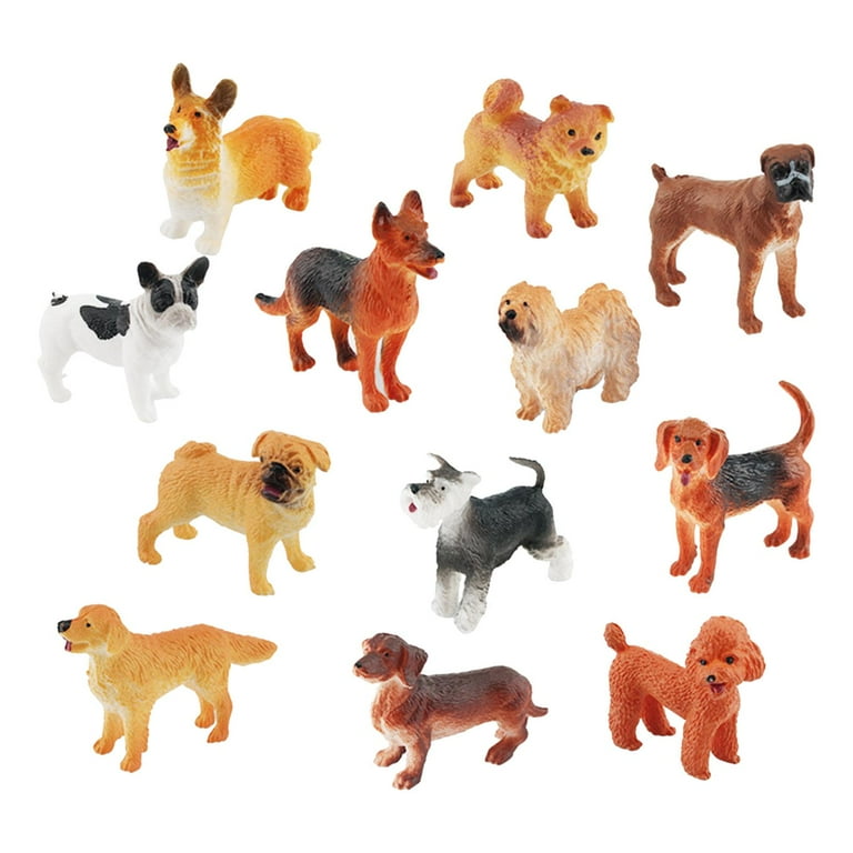 Realistic Plush Dogs - Party Favors - 12 Pieces